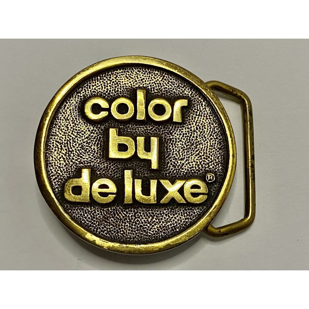 Color by De Luxe Vintage Solid Brass‎ Belt Buckle BTS Made in USA